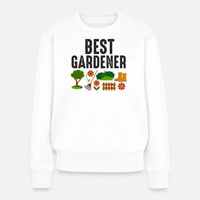 Bester Gärtner - Frauen Premium Bio Pullover - Weiß