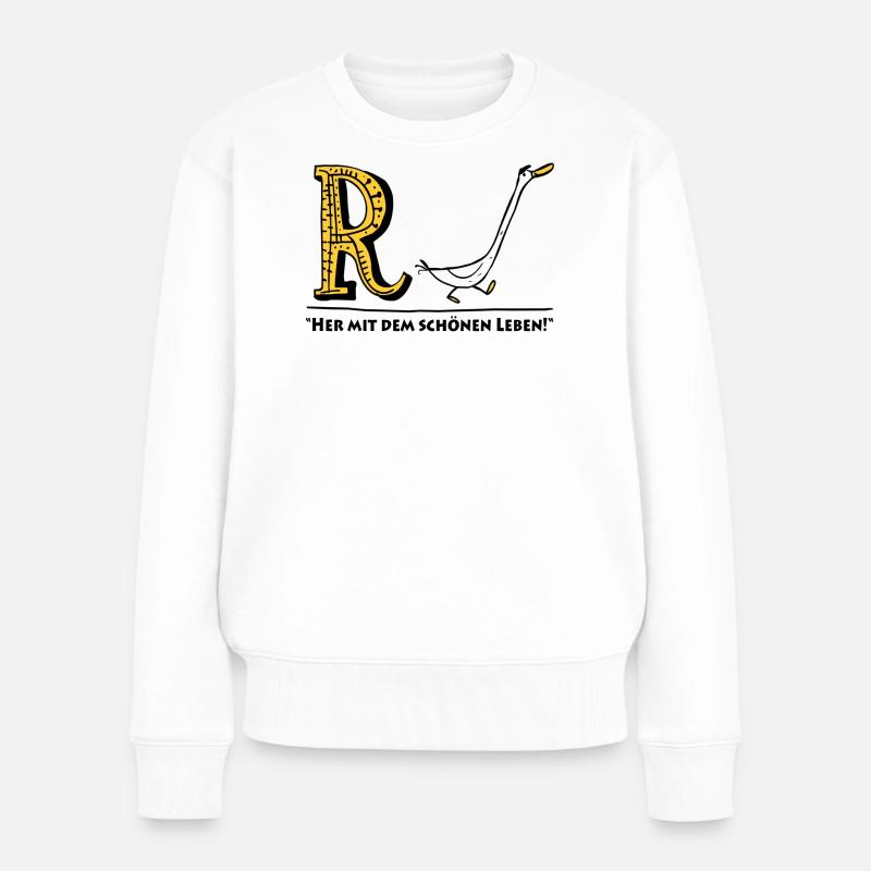Wortspiel Rente  - Frauen Premium Bio Pullover - Weiß