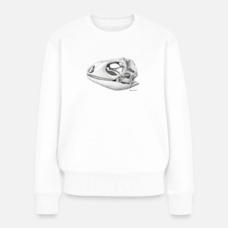 Teiú Lizard Skull - Ink - Frauen Premium Bio Pullover - Weiß