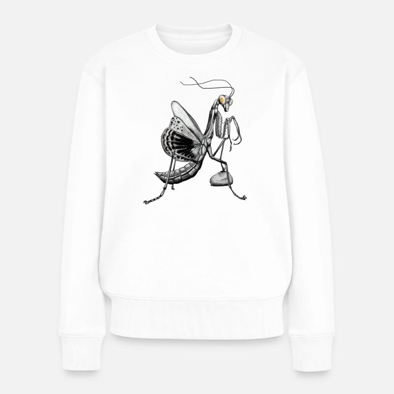 Gottesanbeterin - Frauen Premium Bio Pullover - Weiß