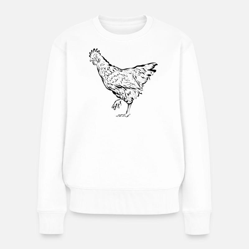 Huhn Hühner Henne - Frauen Premium Bio Pullover - Weiß