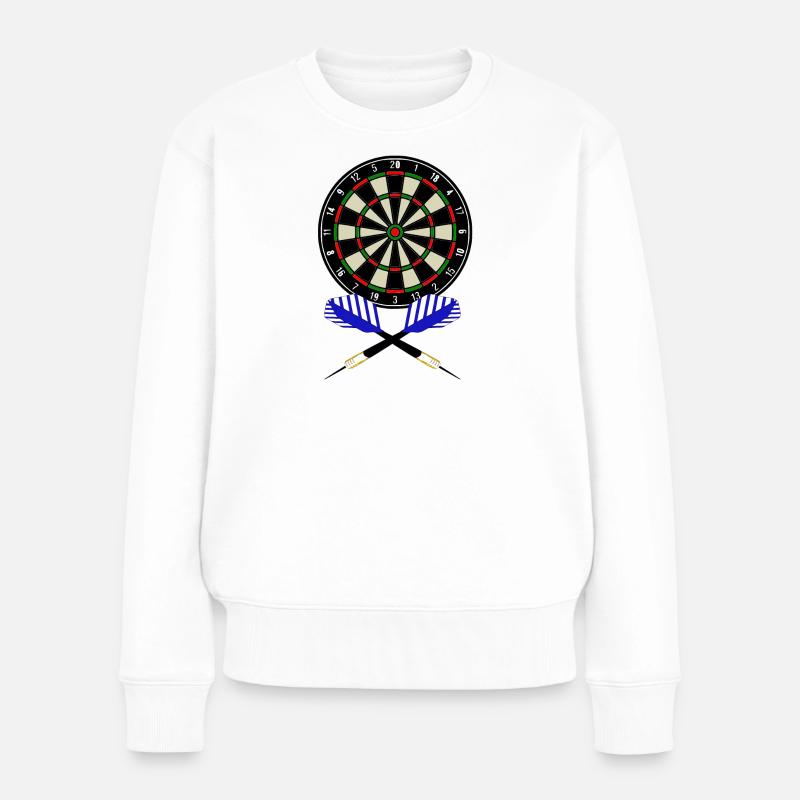 Dartscheibe - Frauen Premium Bio Pullover - Weiß