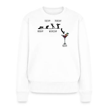 Party Machen Abfeiern Betrinken Vorglühen Saufen - Frauen Premium Bio Pullover - Weiß - Vorne - Julia (174cm)