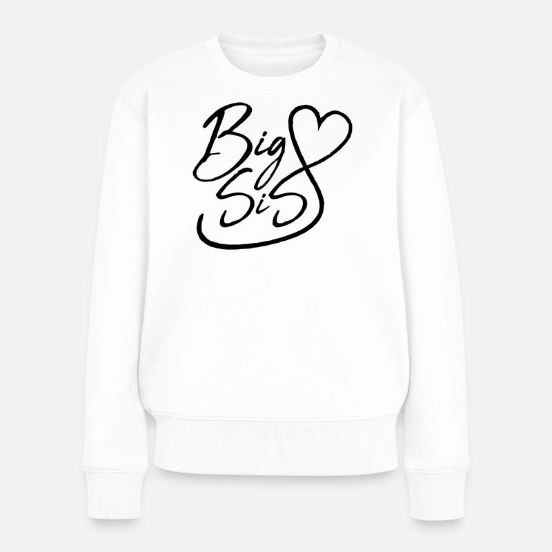 Big Sis Herz - Große Schwester 2021 Mädchen - Frauen Premium Bio Pullover - Weiß