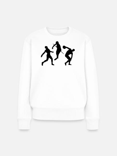 Leichtathletik - Frauen Premium Bio Pullover - Weiß