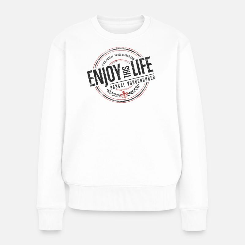 Profitez de ce Life® & Fleur de Lys Pascal Voggenhuber - Pull Premium bio Femme - blanc