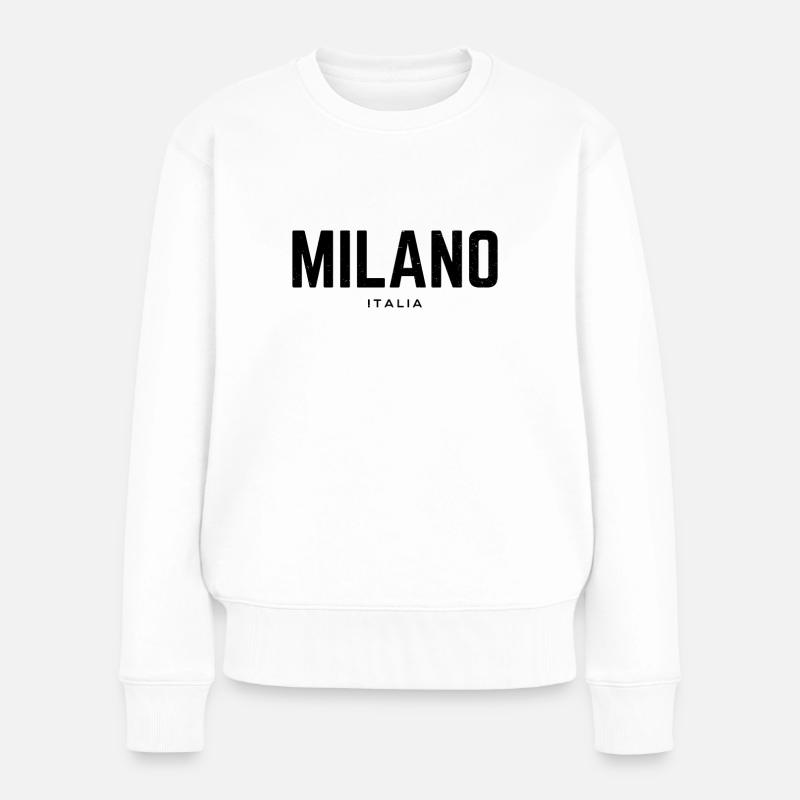 Milan Mailand Italien - Frauen Premium Bio Pullover - Weiß