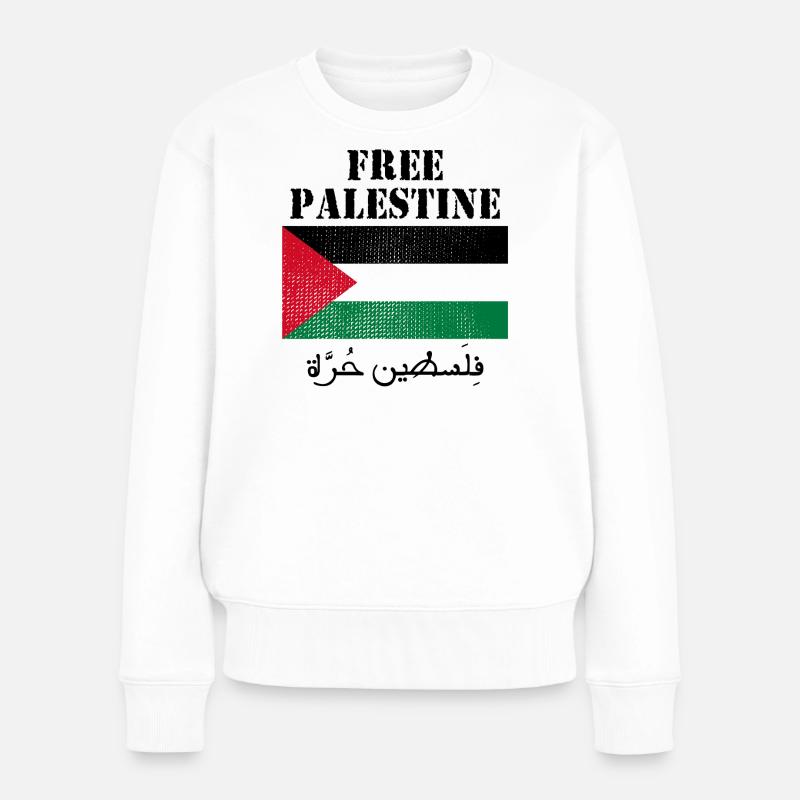 Freie Palästina-Flagge - Frauen Premium Bio Pullover - Weiß