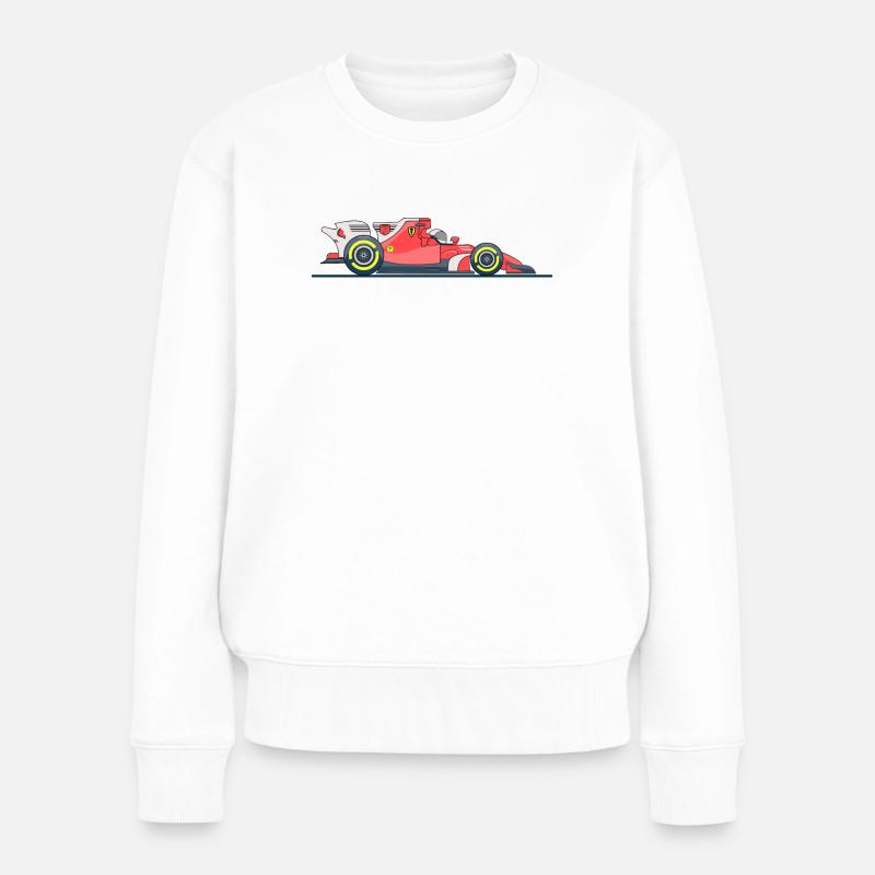 Course de voitures de course - Pull Premium bio Femme - blanc