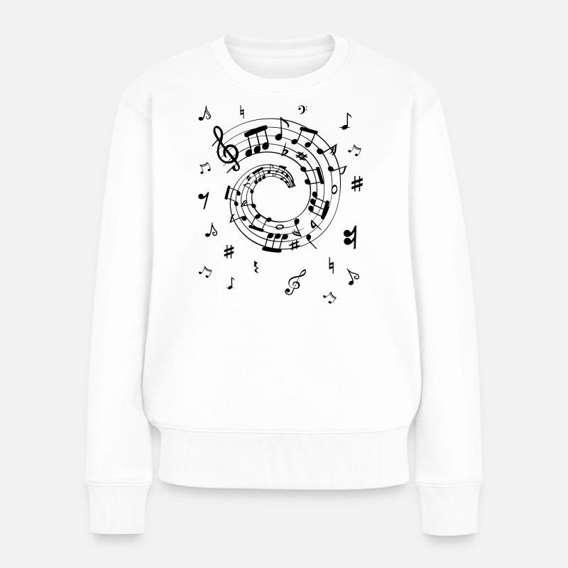 Notes de musique - Pull Premium bio Femme - blanc