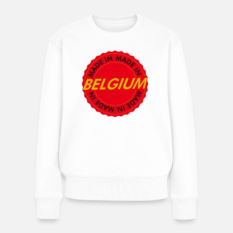Né en Belgique - Pull Premium bio Femme - blanc