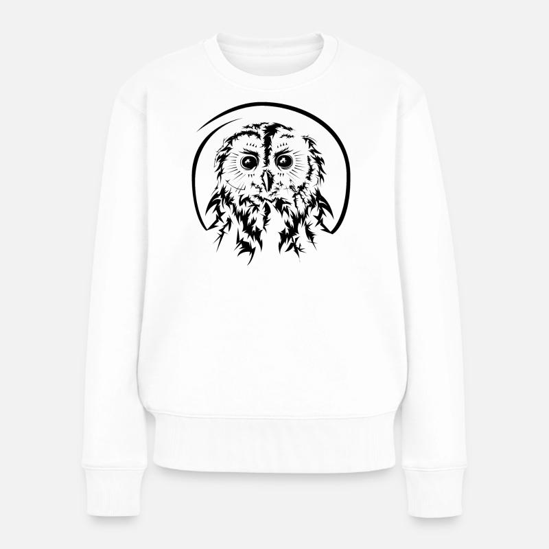 eule owl eulen owls symbol illustration icon - Frauen Premium Bio Pullover - Weiß