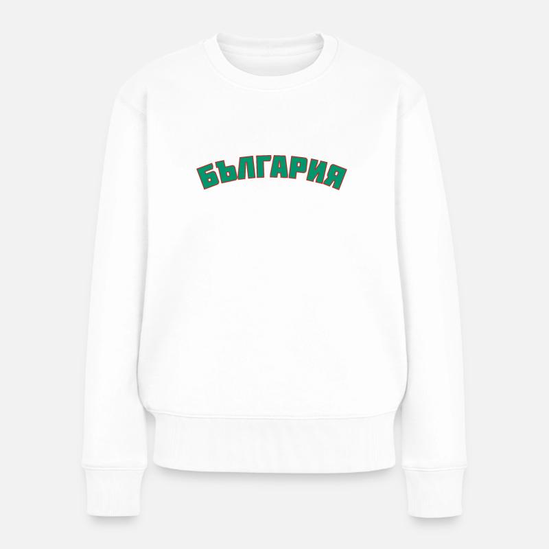 Bulgarien България - Frauen Premium Bio Pullover - Weiß