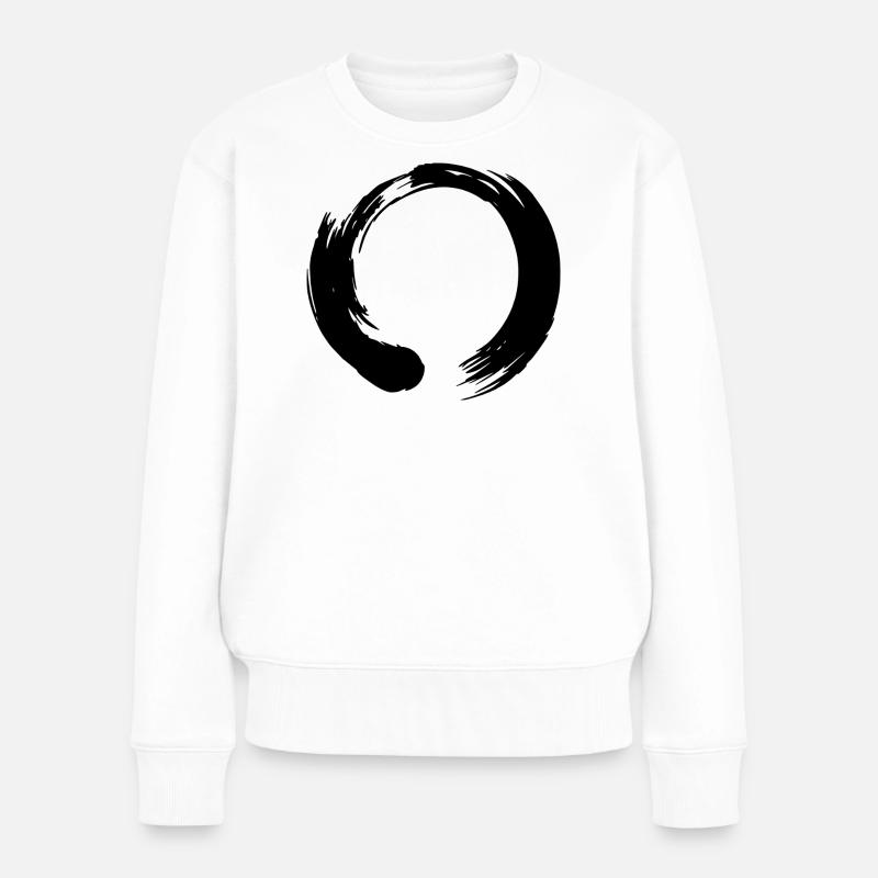 Enso zen Kreis - Frauen Premium Bio Pullover - Weiß
