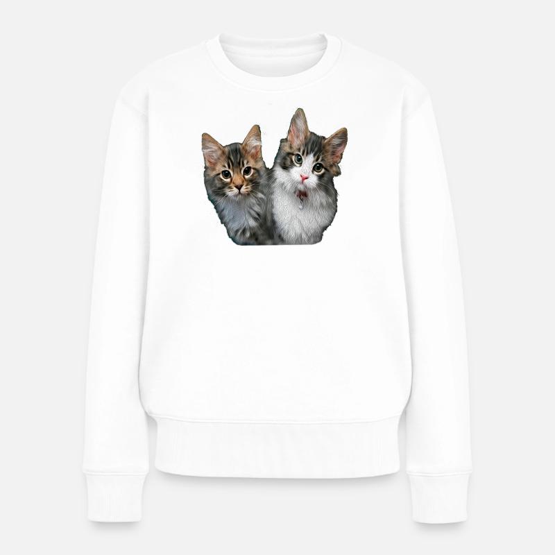 Chatons - Pull Premium bio Femme - blanc