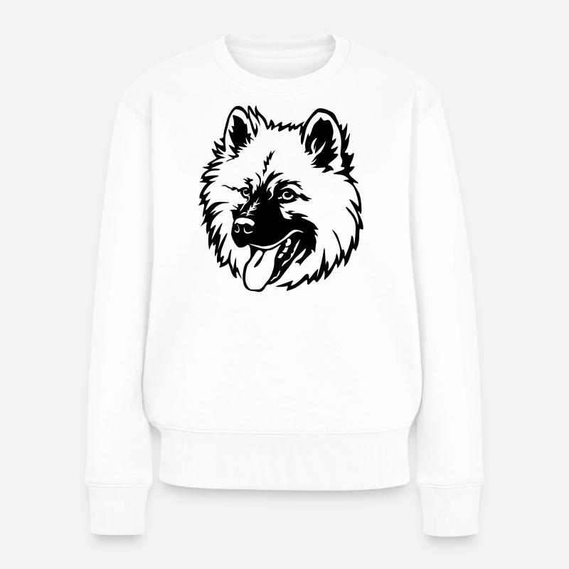 Eurasier Kopf - Frauen Premium Bio Pullover - Weiß