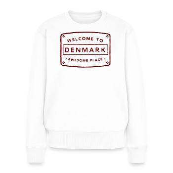 Willkommen in Dänemark Aufkleber - Frauen Premium Bio Pullover - Weiß - Vorne - Julia (174cm)