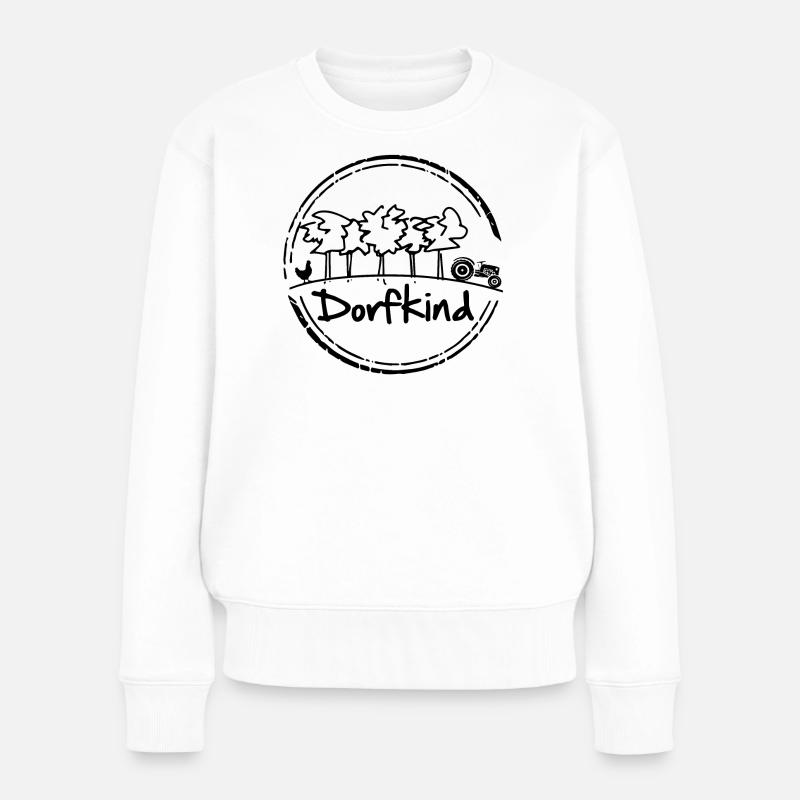 Dorfkind - Frauen Premium Bio Pullover - Weiß