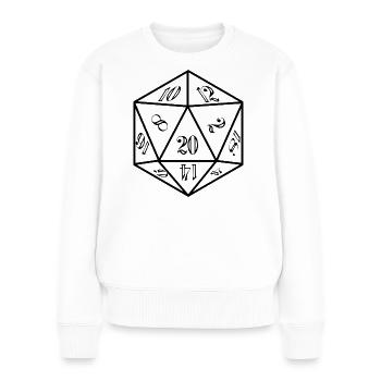W20 Schlechte Probe RPG Würfel Spruch - Frauen Premium Bio Pullover - Weiß - Vorne - Julia (174cm)
