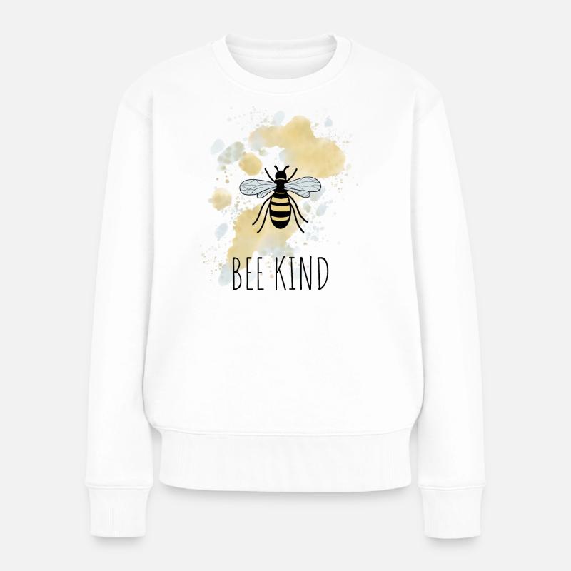 Biene Be Bee Kind - Frauen Premium Bio Pullover - Weiß