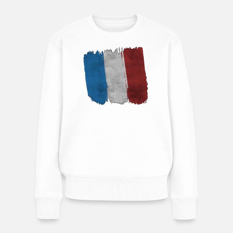 Drapeau Français - Pull Premium bio Femme - blanc