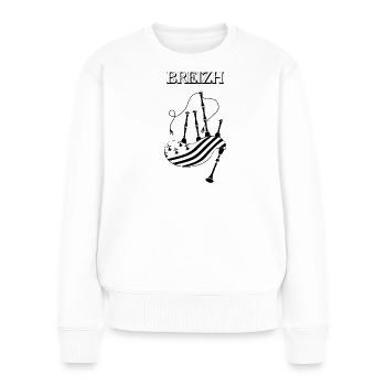 BREIZH - Pull Premium bio Femme - blanc - Devant - Julia (174cm)