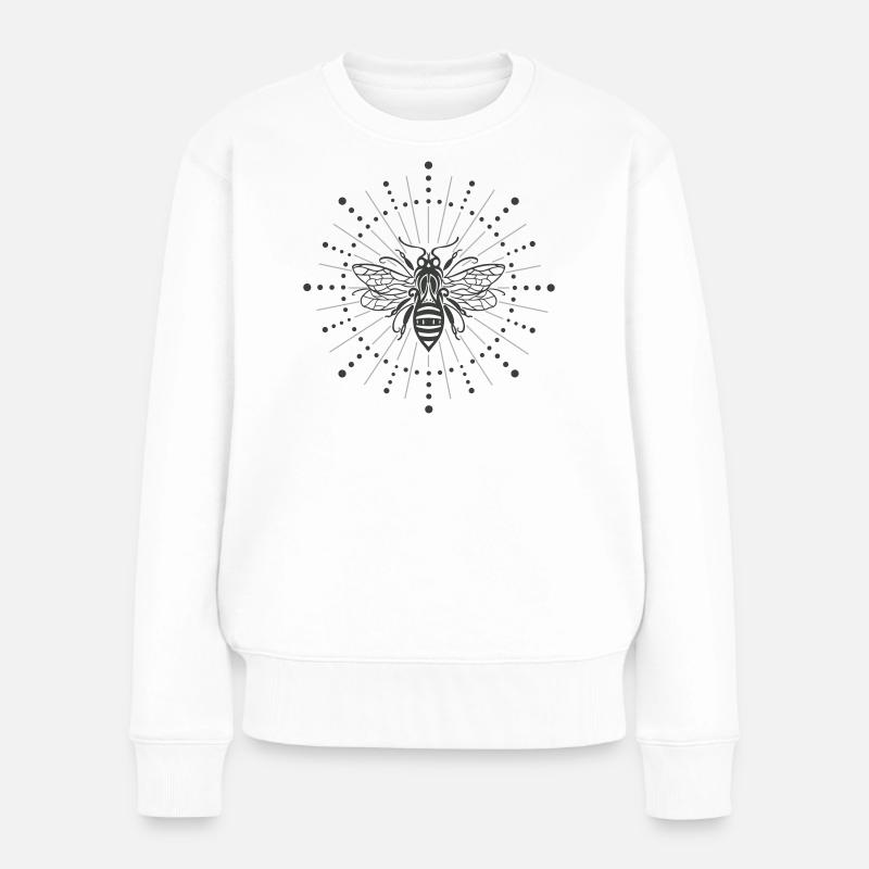 Biene Sonnenstrahlen Honigbiene - Frauen Premium Bio Pullover - Weiß