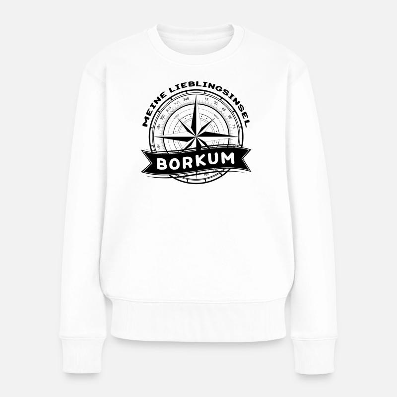 Borkum - Meine Lieblingsinsel - Frauen Premium Bio Pullover - Weiß