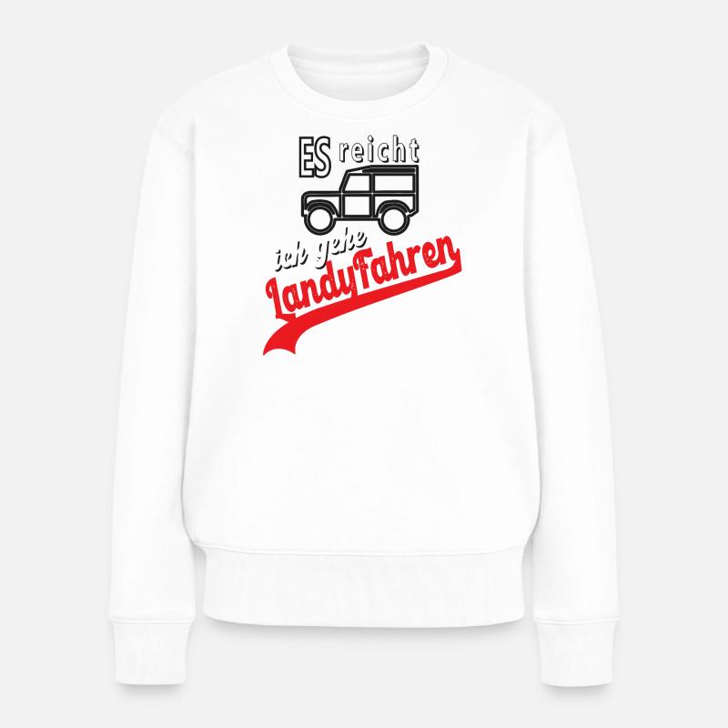 Landy Defender Super Geschenk papa - Frauen Premium Bio Pullover - Weiß