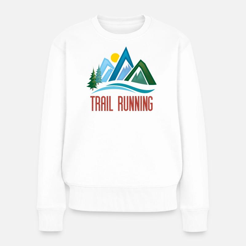 Trailrunning - Frauen Premium Bio Pullover - Weiß