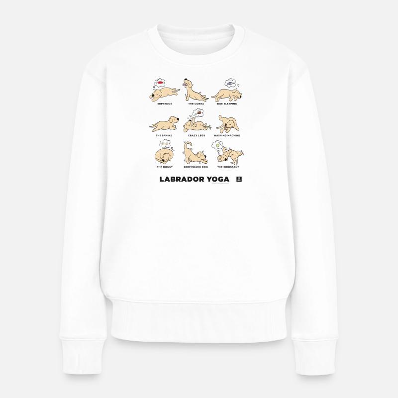 LABRADOR YOGA BEIGE - Frauen Premium Bio Pullover - Weiß