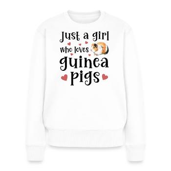 Meerschweinchen - Frauen Premium Bio Pullover - Weiß - Vorne - Julia (174cm)