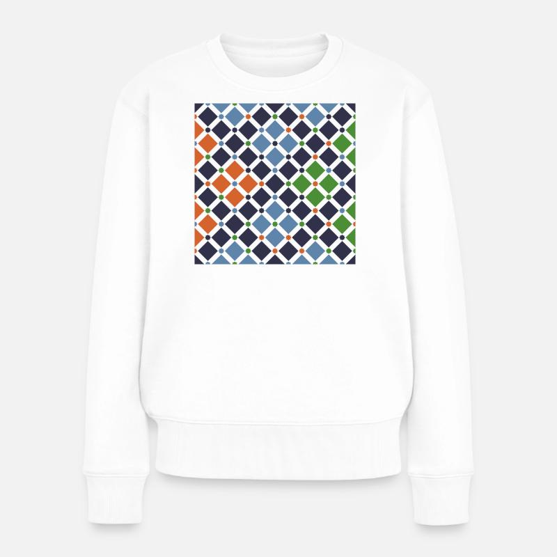 Andalusische Fliesen 11 (Alhambra, Granada) - Frauen Premium Bio Pullover - Weiß