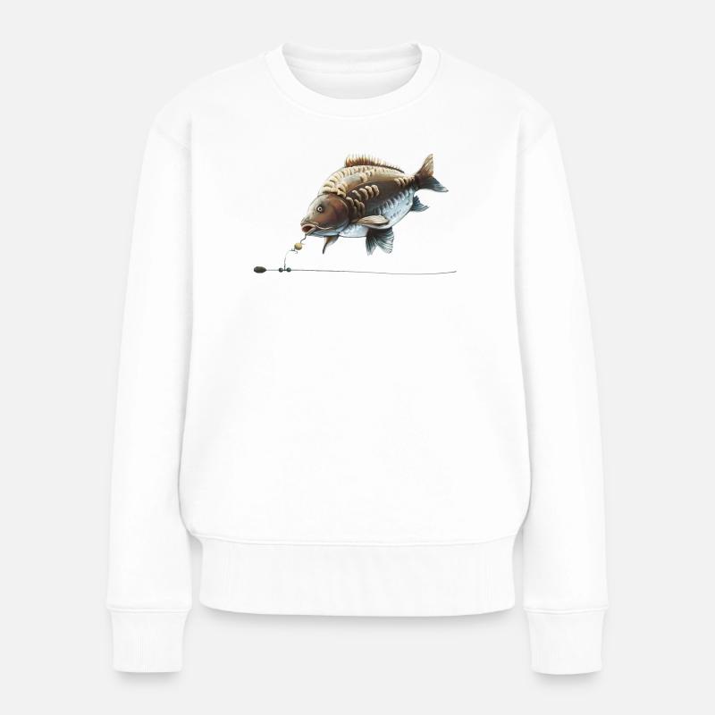 Chod Rig Karpfenfischerei-Design für Angler - Frauen Premium Bio Pullover - Weiß