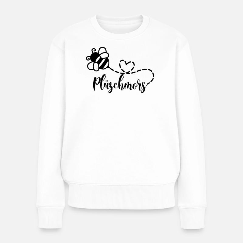 Plüschmors Plattdeutsch Ostfriesisch Hummel Biene - Frauen Premium Bio Pullover - Weiß