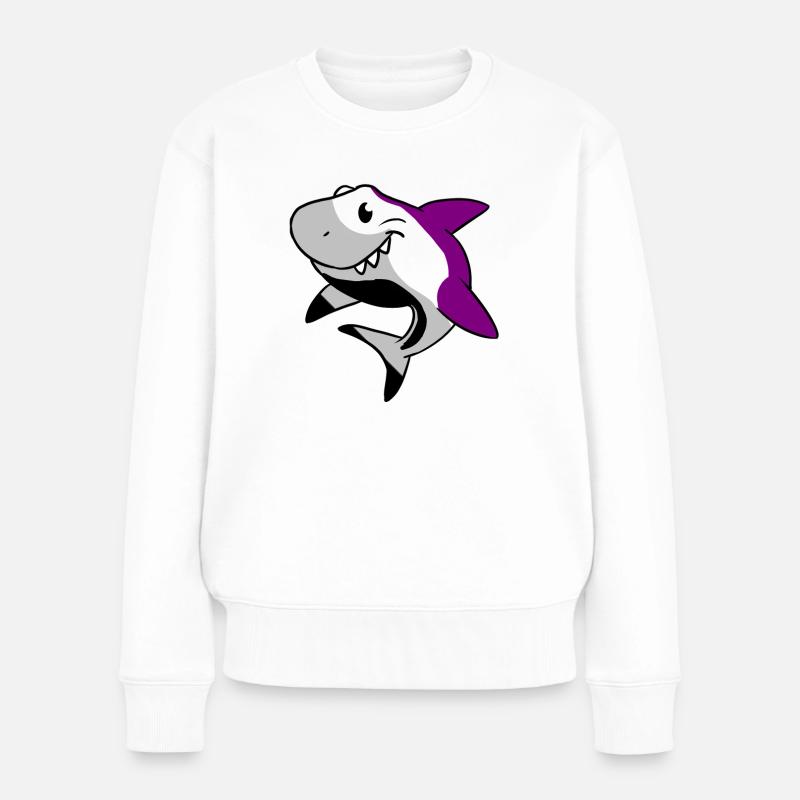 Asexueller Hai Ace Pride - Frauen Premium Bio Pullover - Weiß