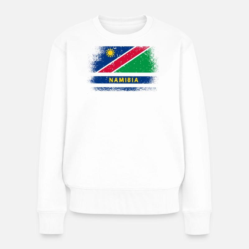 Namibia Flaggen Design - Frauen Premium Bio Pullover - Weiß