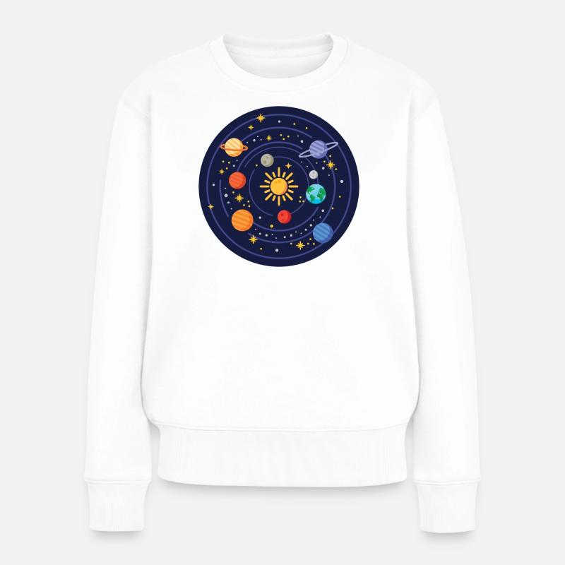 Sonnensystem - Frauen Premium Bio Pullover - Weiß