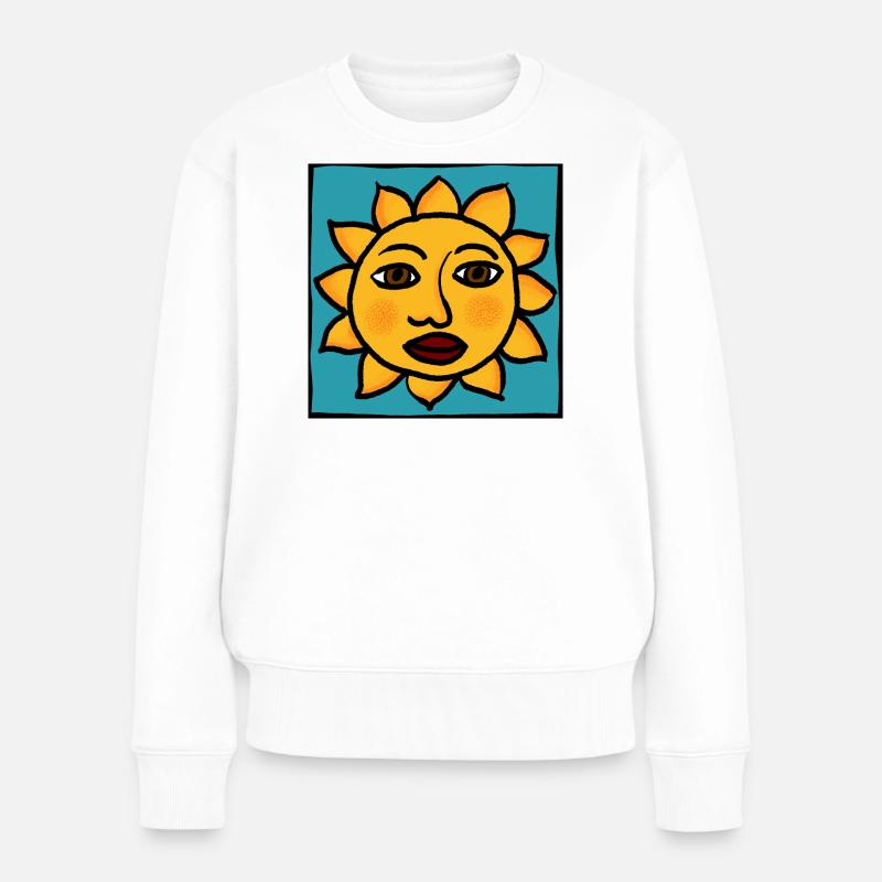 Sonne - Frauen Premium Bio Pullover - Weiß