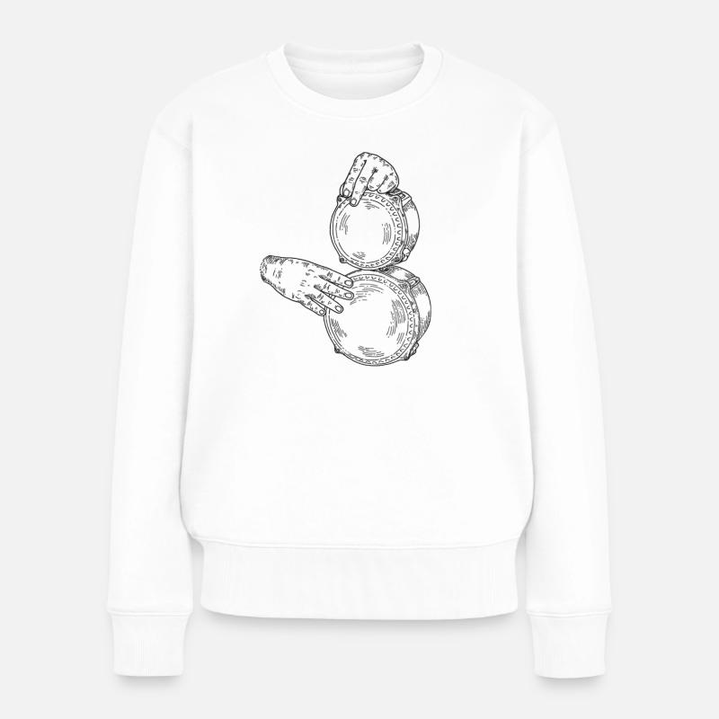 Musikinstrument - Frauen Premium Bio Pullover - Weiß