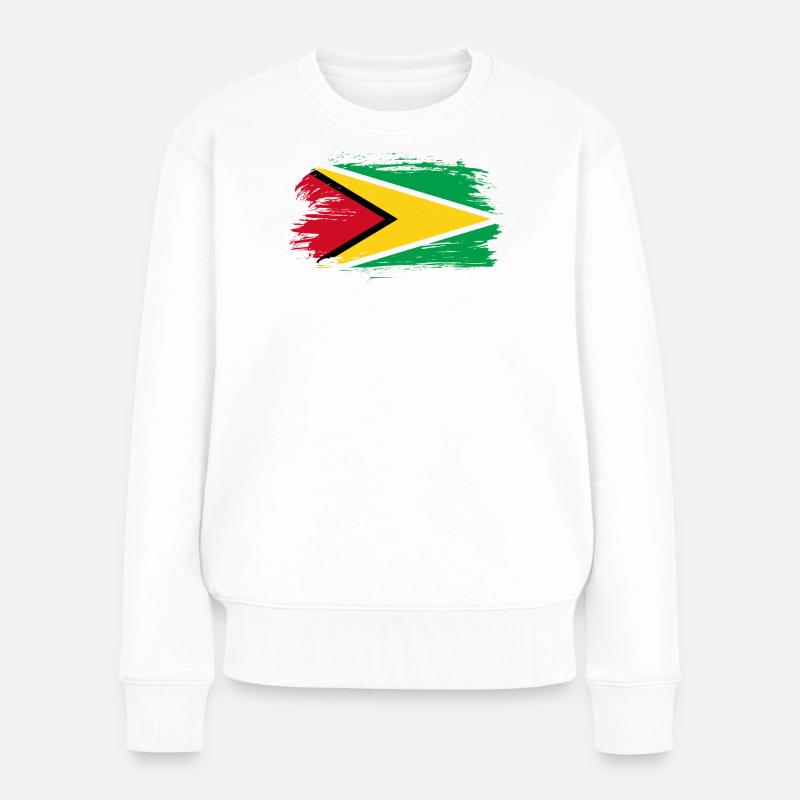 Guayana Flagge - Frauen Premium Bio Pullover - Weiß