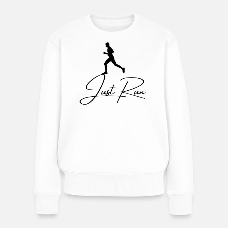 Lauf einfach - Frauen Premium Bio Pullover - Weiß