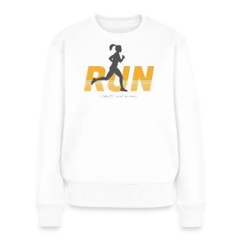 Running - female - Women's Premium Organic Jumper - white - Front - Julia (174cm)