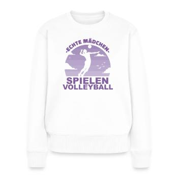 Volleyball Mädchen Sport Hobby Spielerin Geschenk - Frauen Premium Bio Pullover - Weiß - Vorne - Julia (174cm)