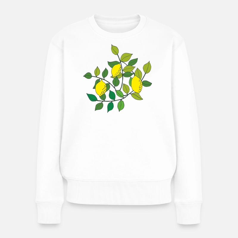zitronen baum - Frauen Premium Bio Pullover - Weiß