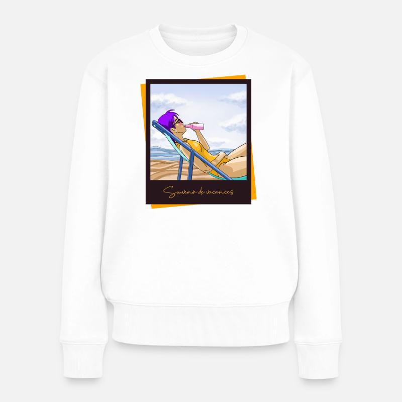 Souvenir de vacances - Pull Premium bio Femme - blanc