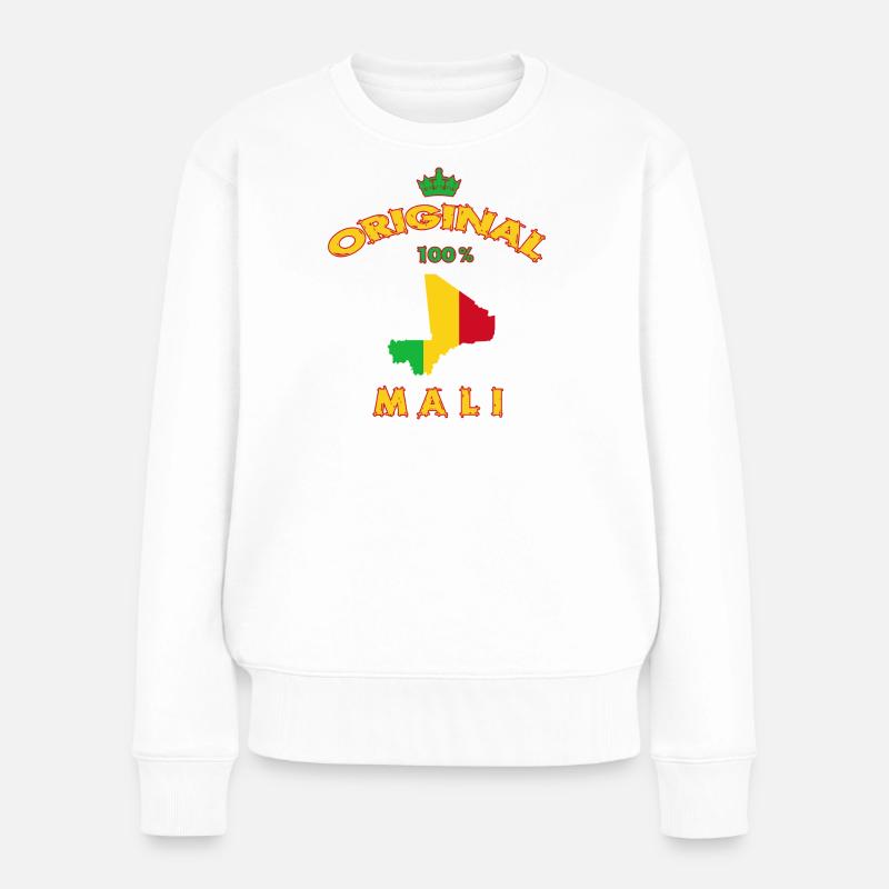 Mali Original 100% Flaggen Design - Frauen Premium Bio Pullover - Weiß