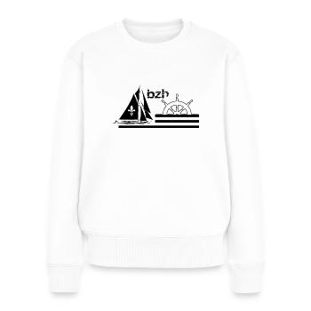 Das BZH - Frauen Premium Bio Pullover - Weiß - Vorne - Julia (174cm)