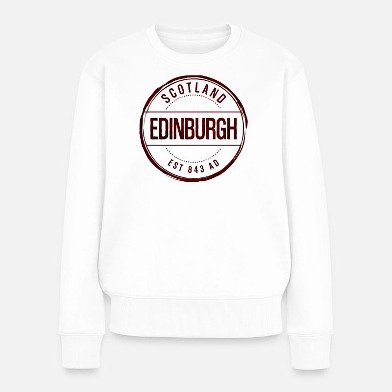 Edinburgh Vintage Stamp - Frauen Premium Bio Pullover - Weiß
