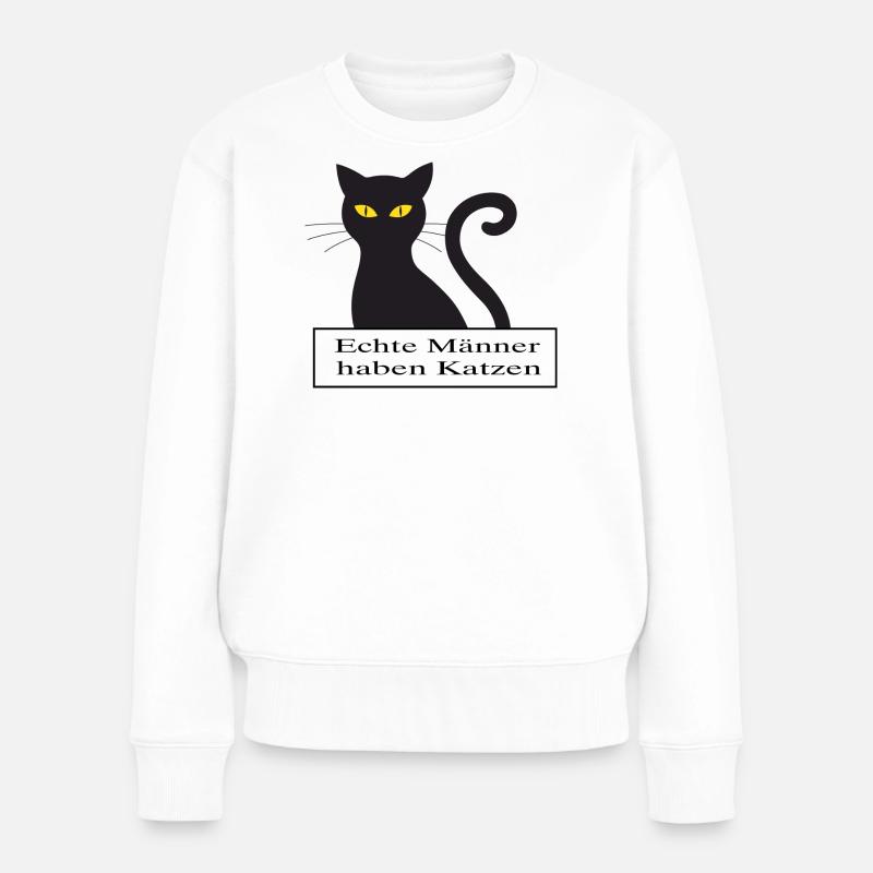 Echte Männer haben Katzen - Frauen Premium Bio Pullover - Weiß